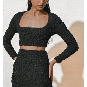 Mara Hoffman Cropped Kiyoko Long-Sleeve Top